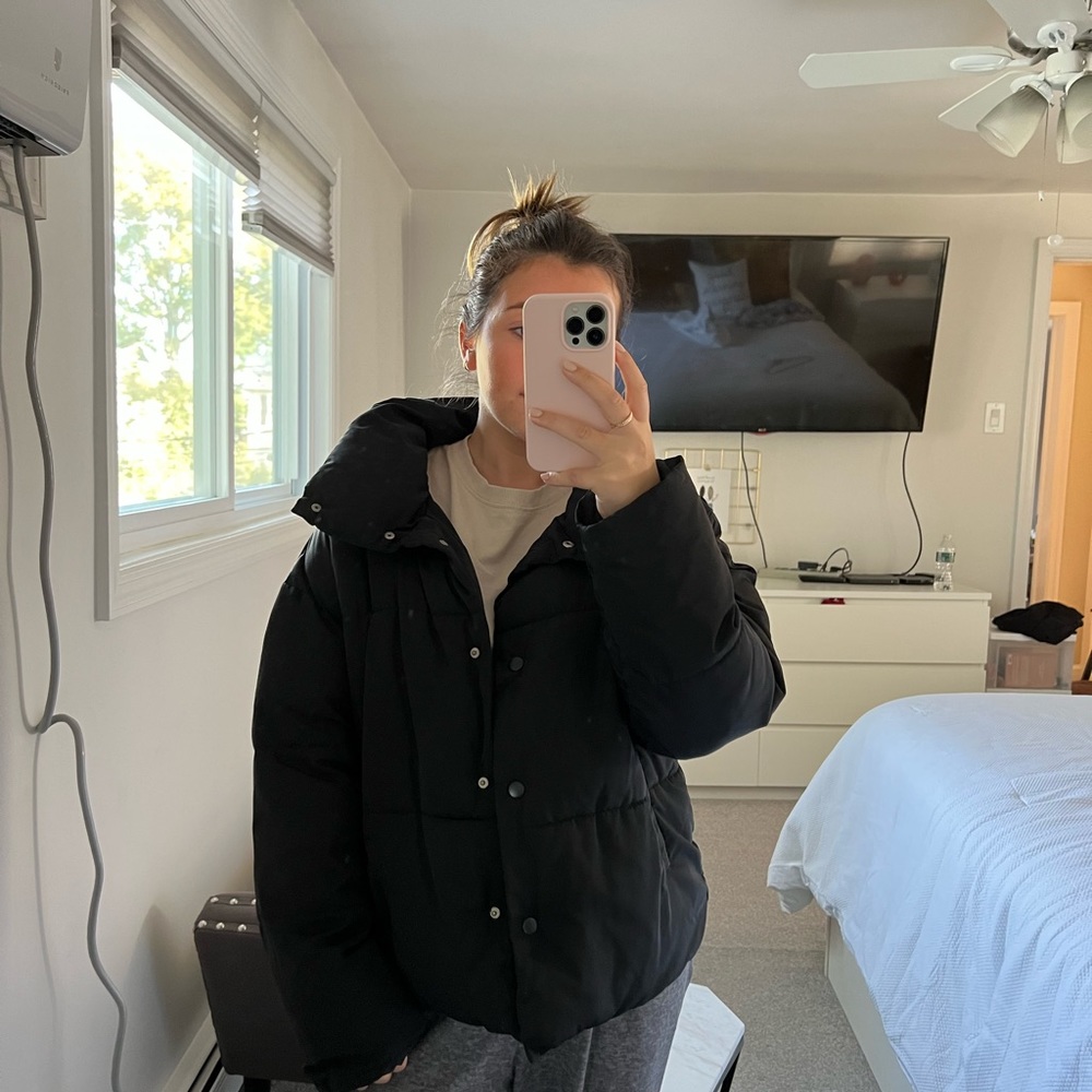 Free People Black Puffer Jacket